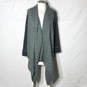 ANTHROPOLOGIE Saturday Sunday Green Long Sleeve Open Front Waterfall